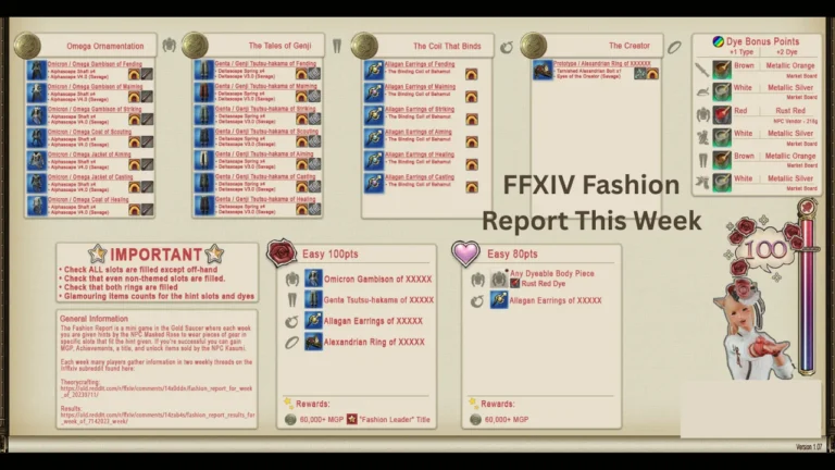 ffxiv fashion report this week